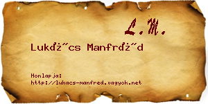 Lukács Manfréd névjegykártya